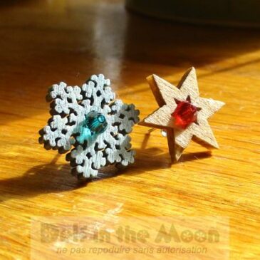 Boucles d&rsquo;oreille bois et swarovski