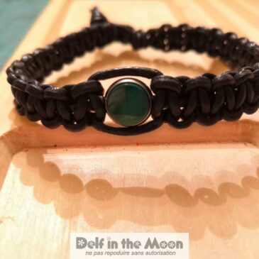 Bracelet macramé et malachite